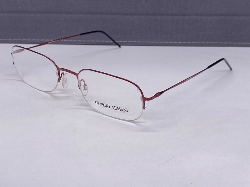 Giorgio Armani Eyeglasses Frames Men Woman Red Square Large Semi-Rimless 1056 52 gallery