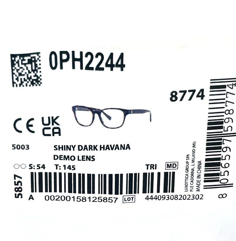 Ralph Lauren Polo Eyeglasses Glasses PH 2244 5003 Brown Tortoise 54mm No Case gallery