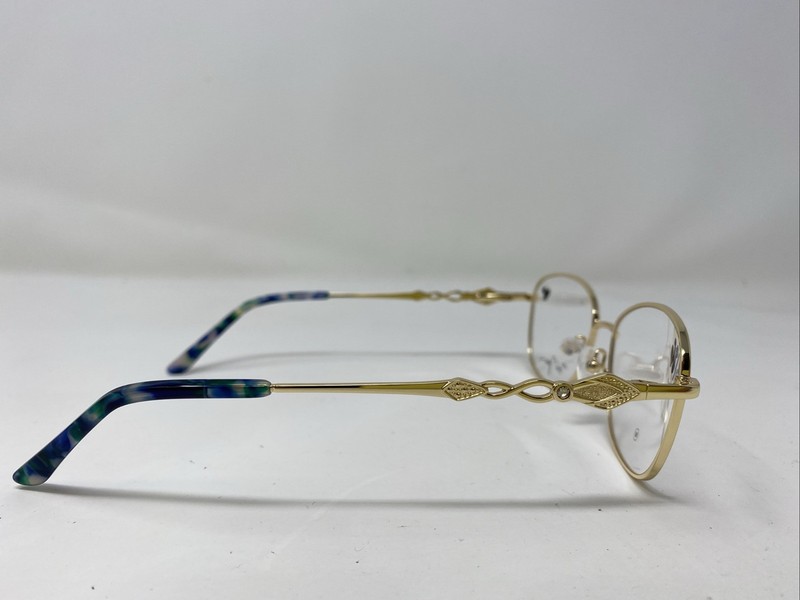Tres Jolie 208 710 53-17-140 Yellow Gold Metal Full Rim Eyeglasses Frame /Z39 gallery