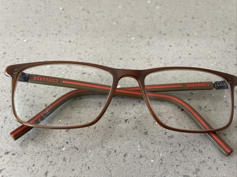 Converse Eyeglasses Frames ONLY Q302 Men’s Brown Full Rim Square 55-17-140