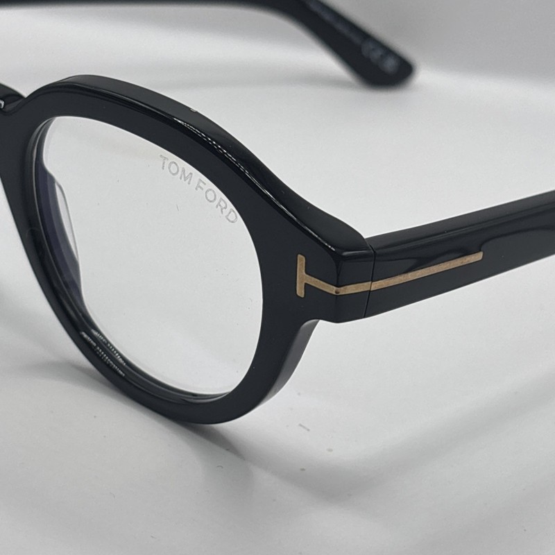 Tom Ford Blue Block Oval Eyeglasses TF6037-B 001 Black 49mm FT6037 Rx Able gallery