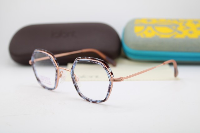 NEW JEAN LAFONT ISSY & LA JUJU I 7111 BLUE ROSE GOLD AUTHENTIC EYEGLASSES 49-19