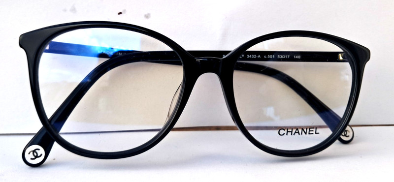 Authentic Chanel 3432-A c.501 53 17 140 mm eyeglasses with case NEW