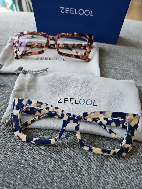Zeelool Fashion Eyeglasses Set of Two Frames Blue Pink Creme gallery