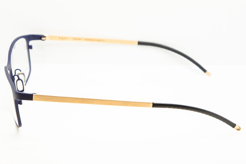 Orgreen GLOW 619 Matte Navy Blue / Sandblasted Gold Titanium Eyeglasses 54mm gallery