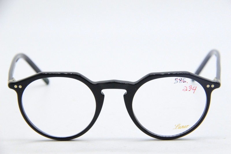 NEW LUNOR A5 MOD. 237 COL. 01 BLACK GOLD AUTHENTIC EYEGLASSES W/CASE 47-21 gallery