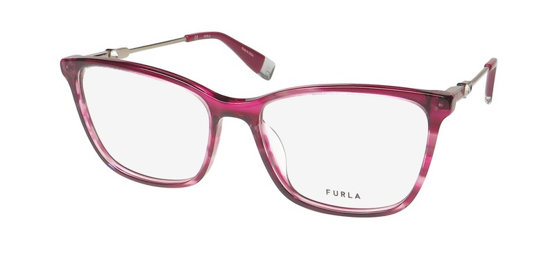 NEW FURLA VFU390S EYEGLASSES FULL-RIM 0933 RED SQUARE 53-16-135 PLASTIC WOMENS
