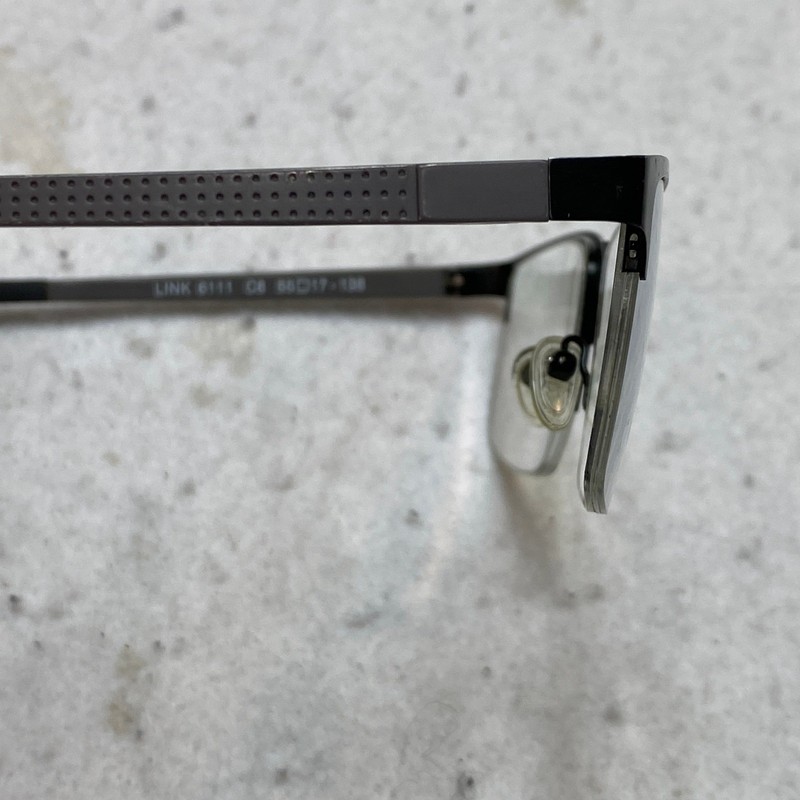 Link Occhiali 6111 C8 Eyeglasses Semi Rimless Matte Black Gray 55-17-138 gallery