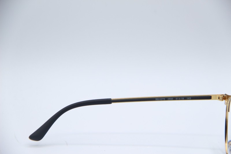 NEW RAY-BAN RB 6375 2890 BLACK GOLD AUTHENTIC EYEGLASSES 51-18 gallery