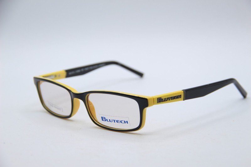 NEW BLUTECH NIGHT OWL BLACK LAMINATE YELLOW AUTHENTIC DESIGNER EYEGLASSES 49-16