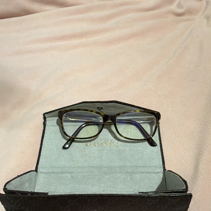 Gucci Rectangular Full Rim Plastic Eyeglasses Frames Tortoise Shell