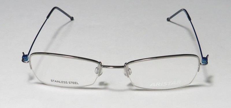 NEW ARISTAR 17261 EYEWEAR 583 WOMENS DESIGNER HALF-RIM 50-18-140 SILVER METAL & gallery