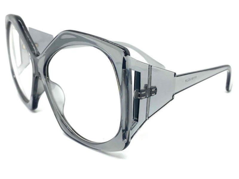 Women Oversized Vintage Retro Style Clear Lens EYE GLASSES Huge Large Gray Frame gallery