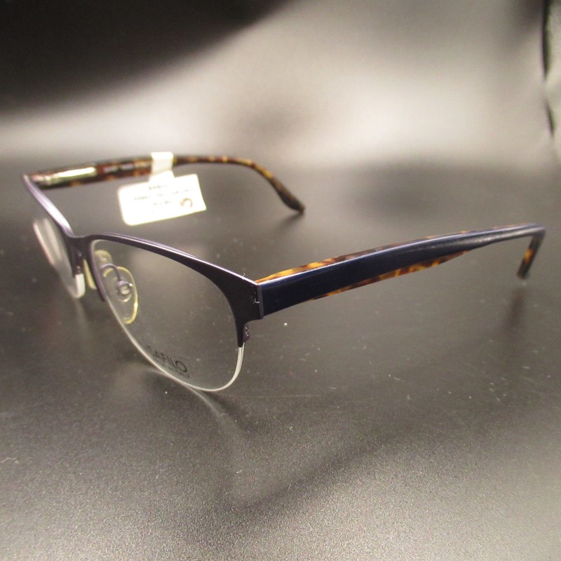 Safilo SA6033 Matte Blue Tortoise Semi-Rimless Eyeglass Frames 53-17-140 Italy gallery