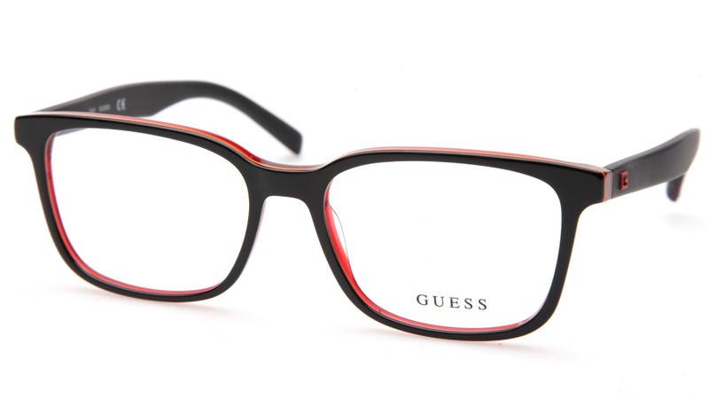 NEW GUESS GU50034 005 Black Red EYEGLASSES GLASSES FRAME 56-17-145 B40mm