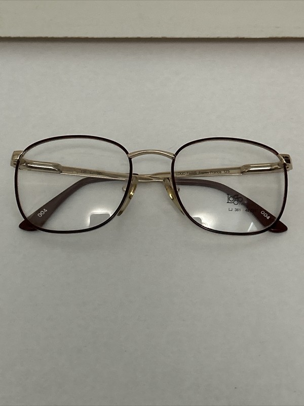 VTG NEW Logo Paris Gold & Red Tortoise YOUTH Round Glasses 48-17-125 LJ 361