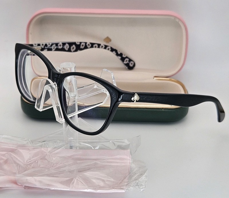 Kate Spade Atalina Eyeglass Frames 51-16-140 Black Floral Women’s w Case R3