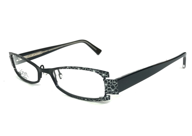 Jean Lafont Eyeglasses Frames TANGO 017 Black Silver Cat Eye Floral 47-16-140