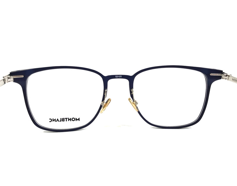 Montblanc Eyeglasses Frames MB0397ON 004 Blue Silver Square Full Rim 52-20-145 gallery