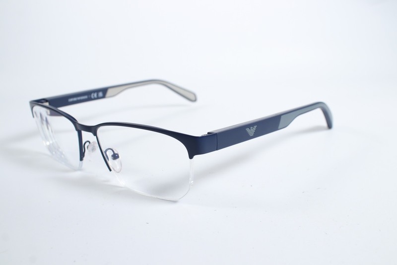 Emporio Armani EA 1162 Mens Blue 3050 Semi-Rimless Metal Glasses Eyeglasses F…