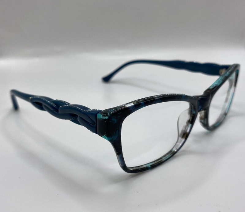 Judith Leiber JL1657 05 Blue Havana Cat Eye Eyeglasses Frame 54-17-140 Italy gallery