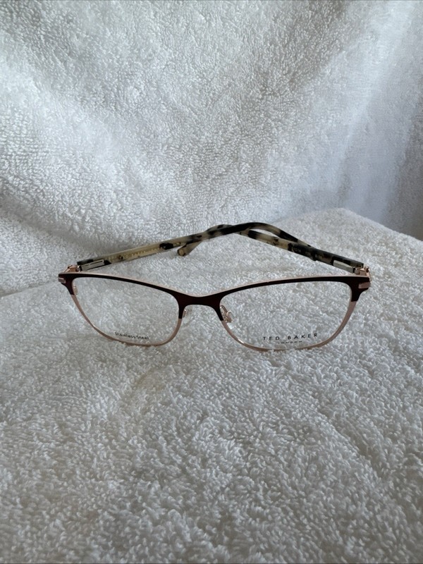 Ted Baker Eyeglasses Frames TW510 BUR Burgundy Tortoise Gold Cat Eye 51-16-135 gallery