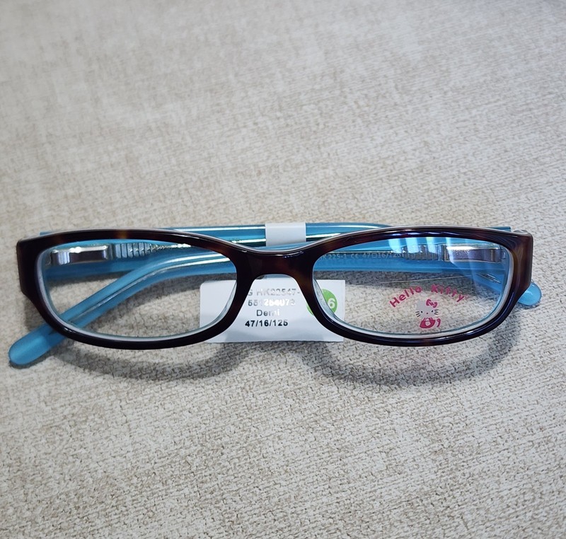 Hello Kitty HK225-1 Demi Brown Tortoise / Blue Kids Eyeglasses Frame 47-16-125