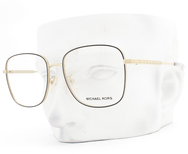 Michael Kors Borneo Eyeglasses Glasses MK 3074D 1016 Black Pale Gold 56mm w/case