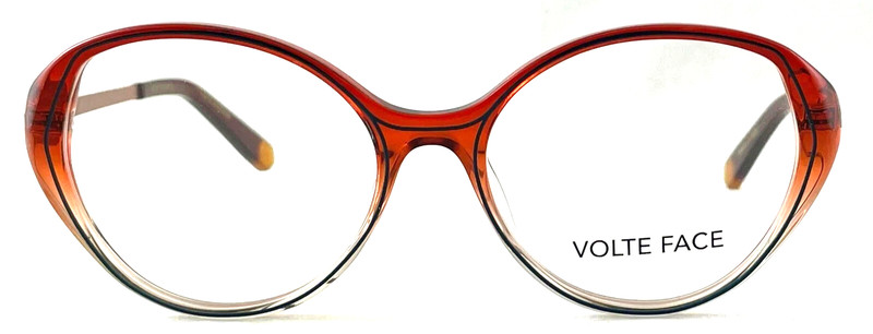 VOLTE FACE SISLEY 6005 GRADIENT ORANGE/GOLD TEMPLES AUTHENTIC EYEGLASSES 53-16 gallery