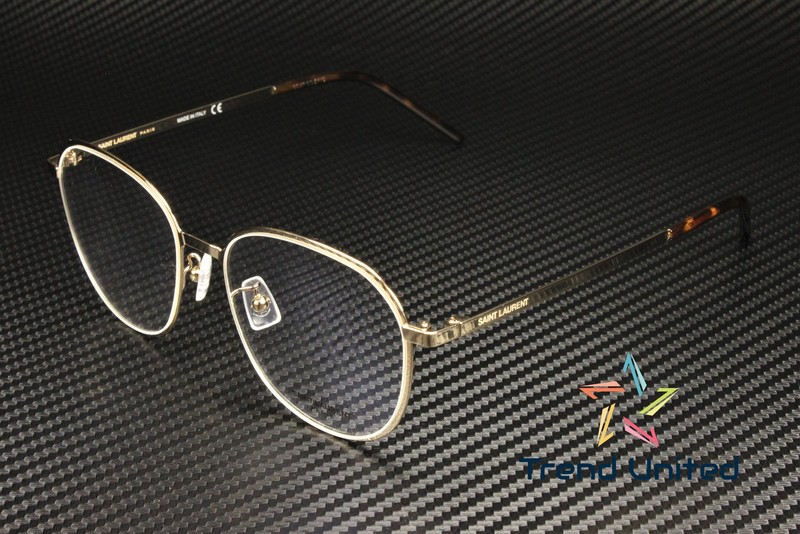 SAINT LAURENT SL 448_F SLIM 003 Round Gold Light Demo Lens 52 Unisex Eyeglasses gallery