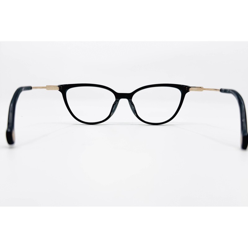 Carolina Herrera Eyeglasses Womens Black Cat Eye Striped Gold VHE 789 53-16-140 gallery