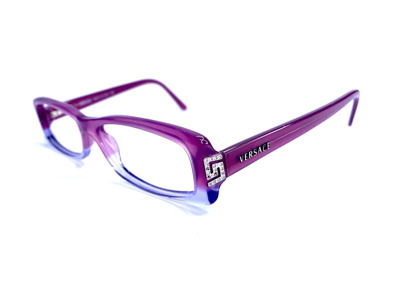 Versace Clear Lavender Pink Lucite Rectangular Glasses Italy MOD3039-B 53 16 135