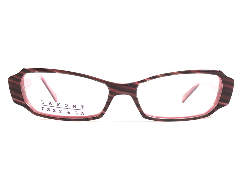 Lafont Issy & La Eyeglasses Frames BELETTE 638 Brown Pink Striped Horn 53-14-142
