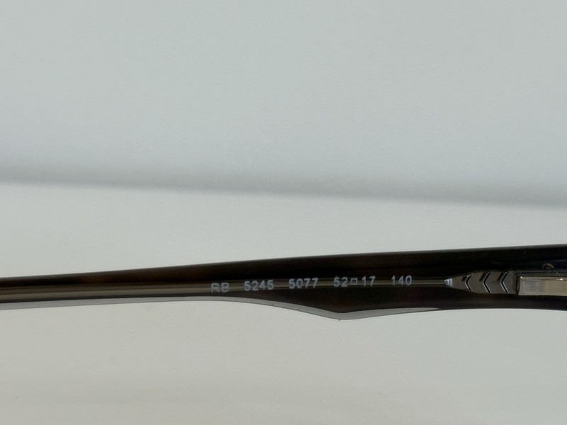 Ray Ban RB 5245 5077 Square Havana Clear Gray Eyeglasses Optical Frame 52-17-140 gallery