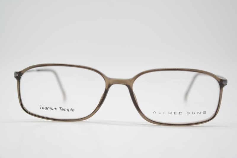 Alfred Sung AS4469 Titanium Brown Metallic Oval Eyeglass Frame New