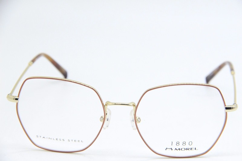 NEW MOREL 1880 60070M PD12 GOLD BROWN AUTHENTIC EYEGLASSES 53-17 gallery