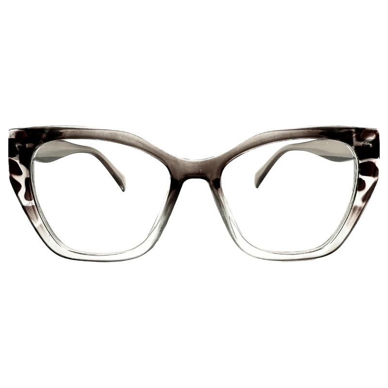 Oversize Trendy Grey & Tortoise Shell Cat-Eye Glasses – Stylish Women’s Frames
