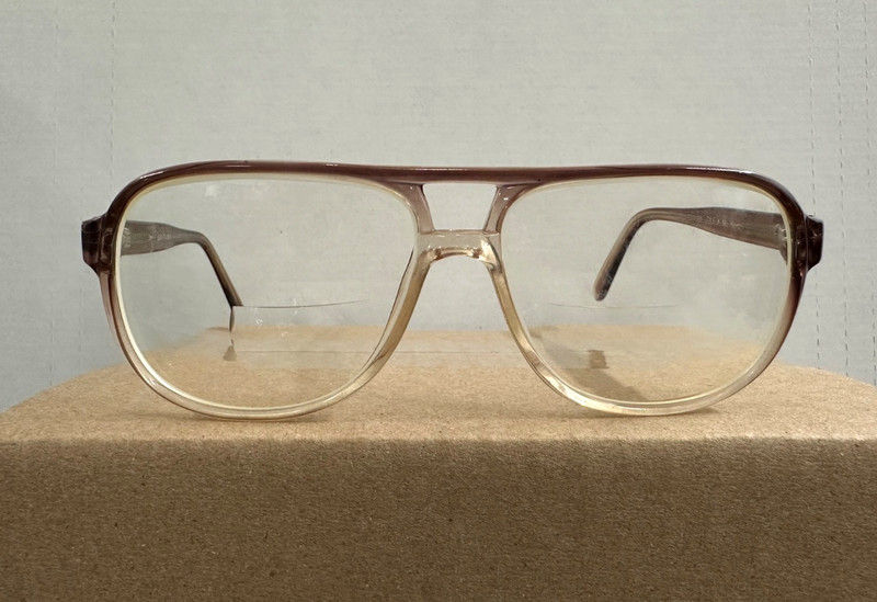 VTG 70s LIBCO USA Eyeglasses Frames Oversized Aviator NLI-204 Brown 50-15-145