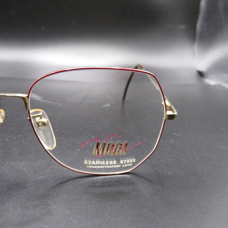 VIVA L78 Gold Red Stainless Steel Eyeglass Frames 56-16-140 Semi-Rimless gallery