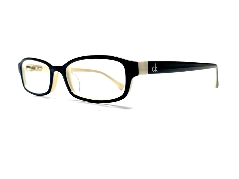 VTG Calvin Klein Black White Interior Rectangle Oval Glasses Italy 47 16 140 gallery