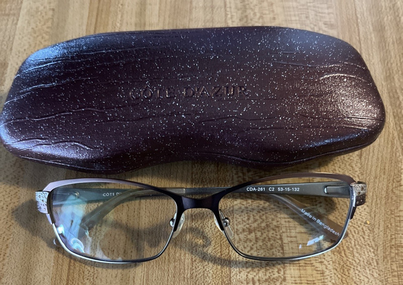 Cote D'Azur Europa Eyeglasses Frames Only CDA-261 C2 53-15-132 Teal Gold Crystal gallery