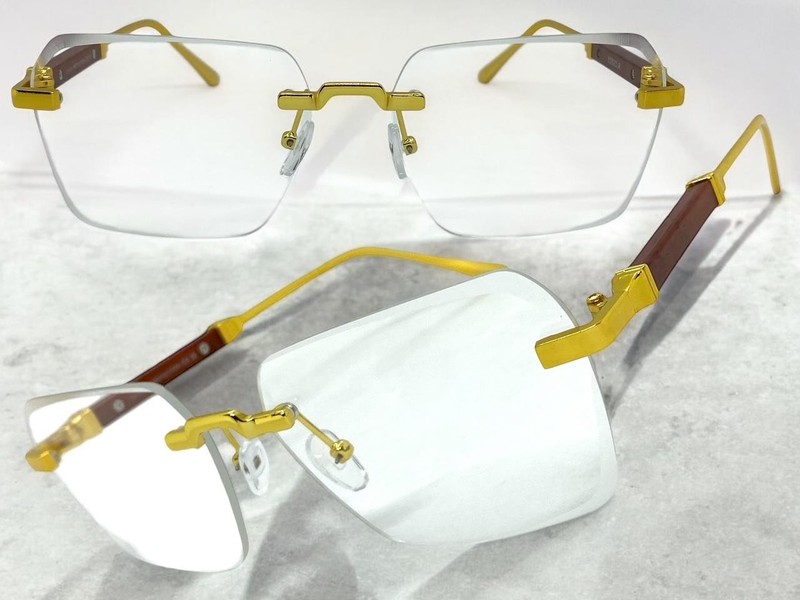 Classic Elegant Modern Sophisticated Clear Lens EYE GLASSES Rimless Gold Frame