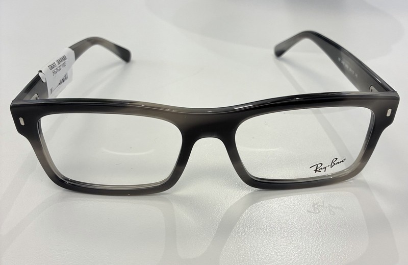 Ray-Ban RB 5435 8404 Gray Plastic Rectangular Full Rim Eyeglasses 56-19-145
