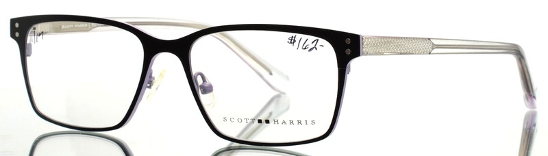 SCOTT HARRIS SH390 C2 Black Lilac Womens Rectangle Eyeglasses 51-16-140 B:33