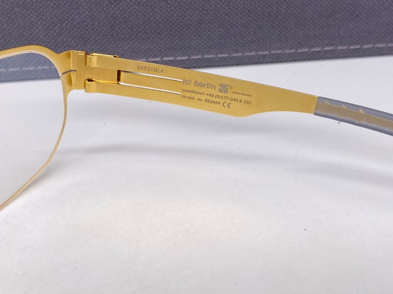 Ic Berlin Eyeglasses Frames Men Gold Matte Square Oleg P. Large Np:499€ gallery