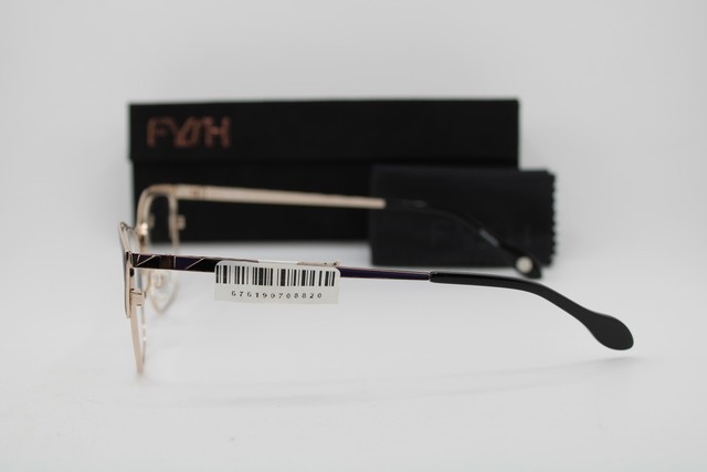 NEW FYSH 3728 S200 BLACK GOLD PURPLE GUNMETAL AUTHENTIC EYEGLASSES 54-17 gallery