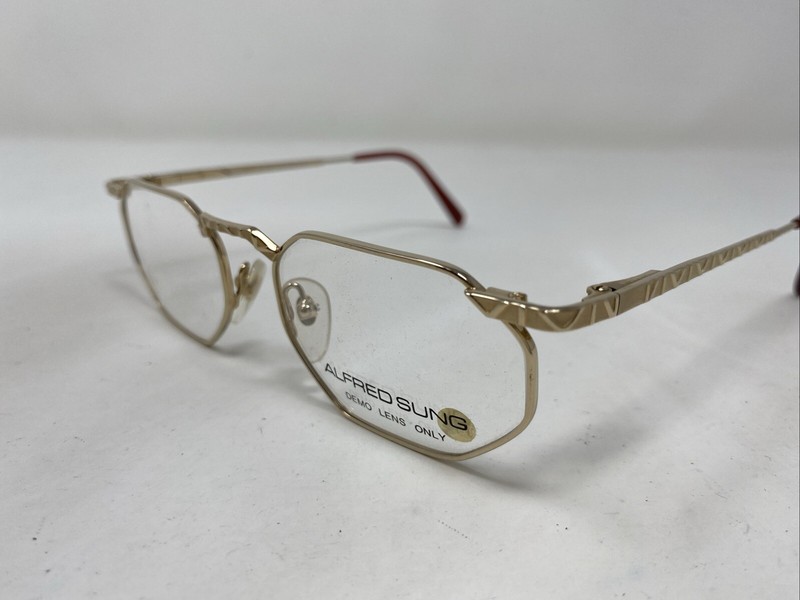 Alfred Sung Japan 1214 Flex Gold W/ Satin 51-18-140 Eyeglasses Frame BD58 gallery