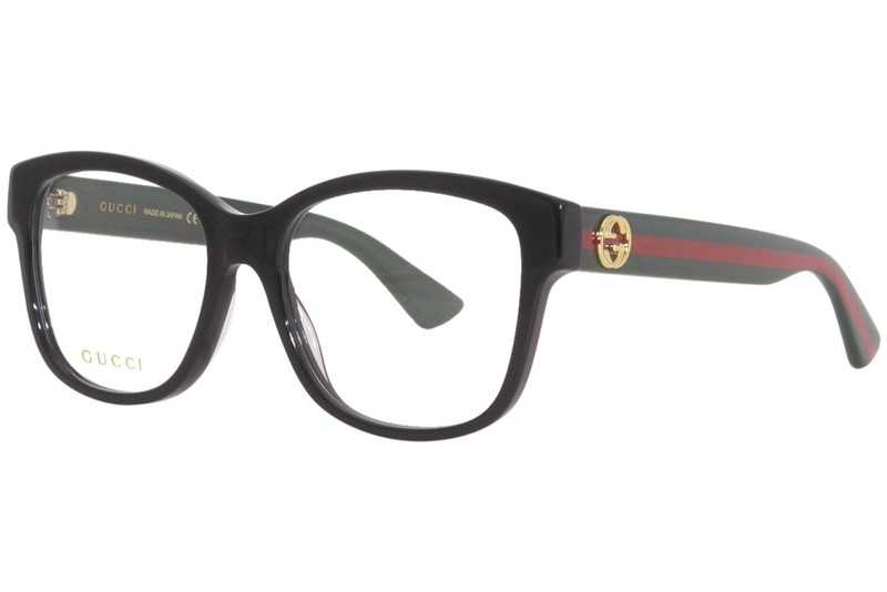 Gucci GG0038ON 011 Eyeglasses Women’s Black/Green Full Rim Square Shape 54mm