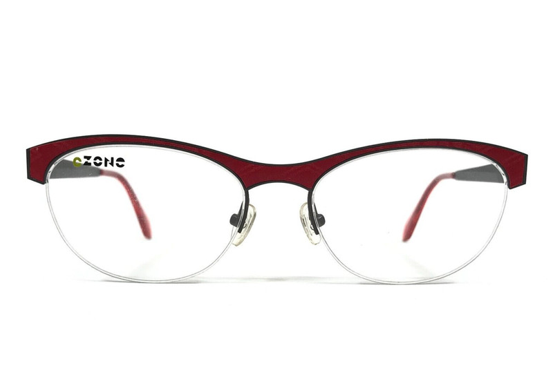 C-Zone Eyeglasses Frames K2173 col.80 Burgundy Gray Oval Half Rim 52-17-140