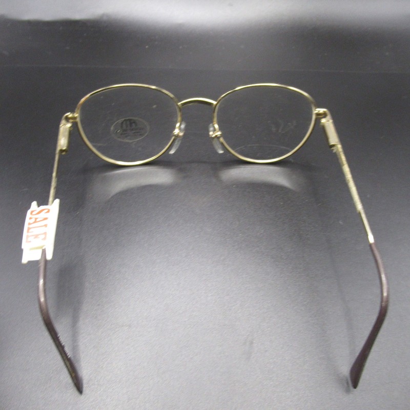 Anthony Martin New York Barclay-03 Gold Tone Oval Full Rim Eyeglass Frames gallery